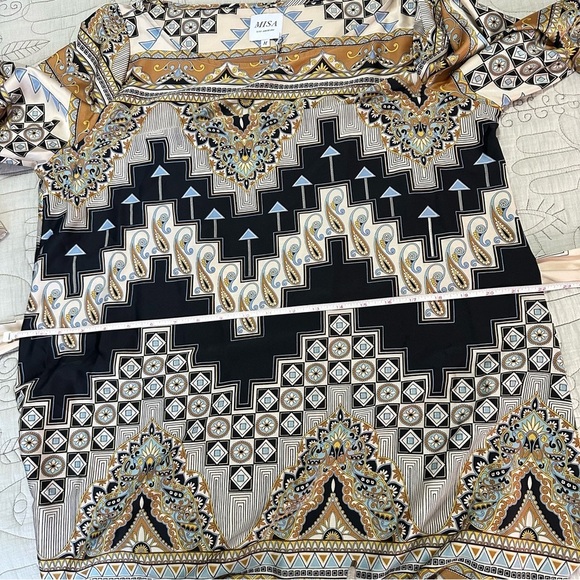 NWT MISA Twiggy Mini Dress Sz M Alhambra Mosaic Satin - Picture 11 of 12